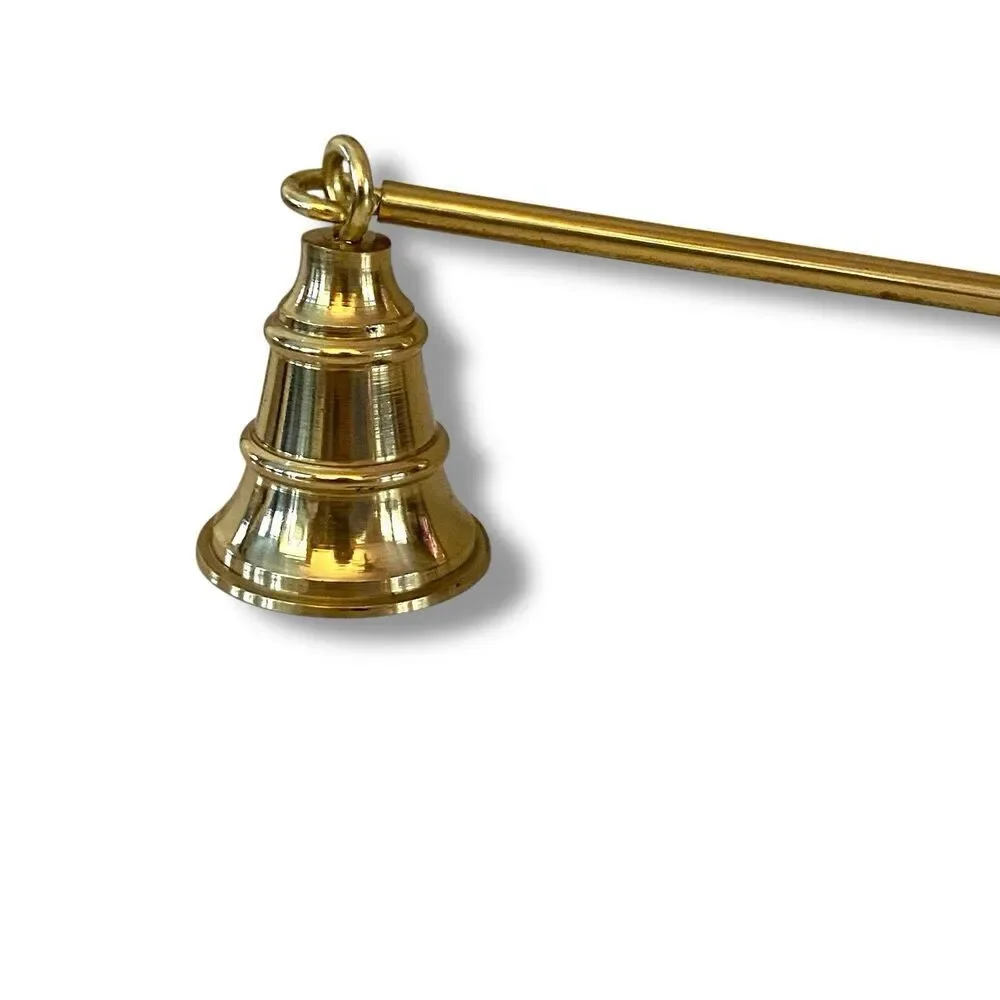 Vintage Brass Wood Candle Snuffer Mariner Six Ivory 10 Inch dinner Candles W/Box